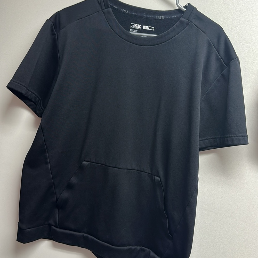 Fleece line short sleeve black size large